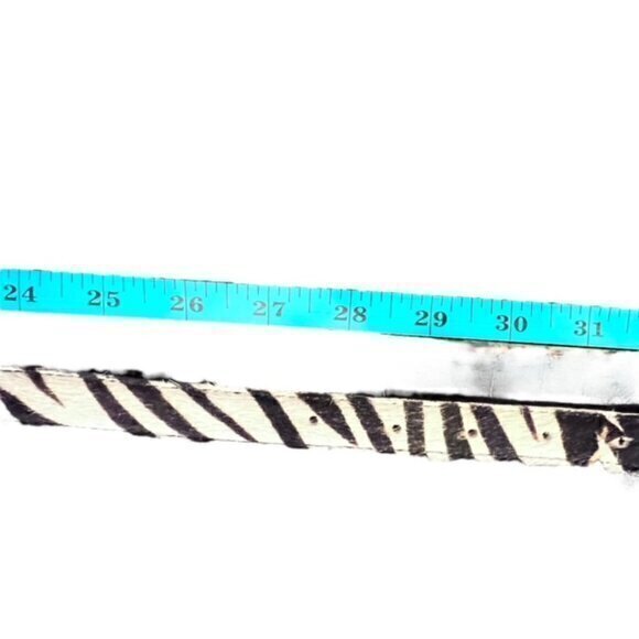 LEATHEROCK Calf-Hair Leather Animal Print Belt USA Size Medium Beaded BOHO EUC‎ main image 5